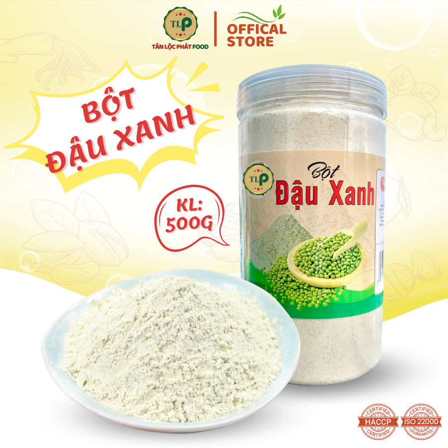 Bột Đậu Xanh Nguyên Chất | Hũ 500g Tân Lộc Phát Food