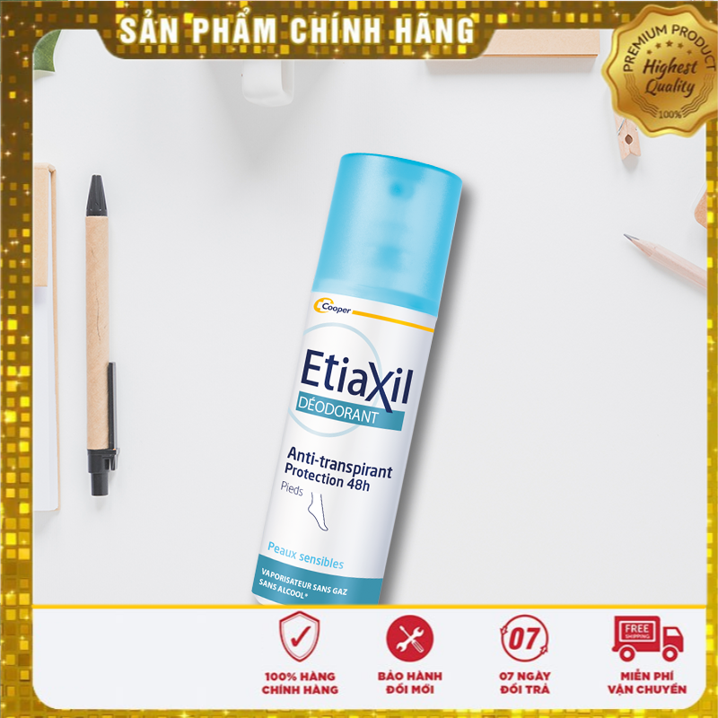 Siêu Phẩm 2021 - Xịt Khử Mùi Mồ Hôi Chân EtiaXil 100ml - Deodorant Anti-transpirant 48h Pieds Feet