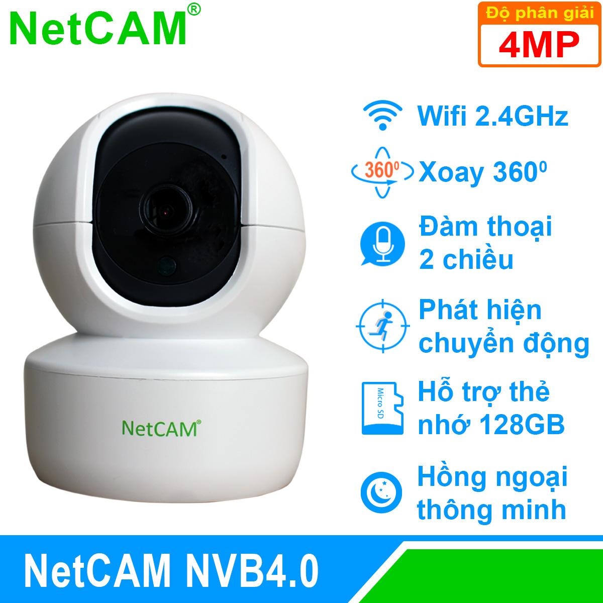 Camera ip wifi giám sát an ninh netcam nvb4.0, độ phân giải 4.0mp, 4 đèn led chiếu sáng, xoay 360 độ, có đàm thoại, cảnh báo chuyển động - hãng phân phối chính thức