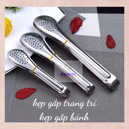 Kẹp gắp thức ăn inox dễ dàng kẹp gắp lật thức ăn gắp pha chế - dụng cụ pha chế