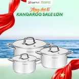 Bộ nồi inox cao cấp 5 lớp dày 0.4mm Kangaroo KGIP3B3E size 16-20-24cm