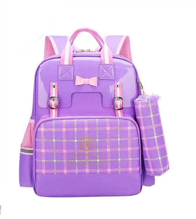 CẶP SÁCH CAO CẤP CHO BÉ MÀU TÍM CÓ TẶNG TÚI ĐỰNG BÚT