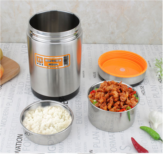 CaMen Hộp Đựng Cơm Giữ Nhiệt Inox 304 1900Ml 3 ngăn Chống Tràn