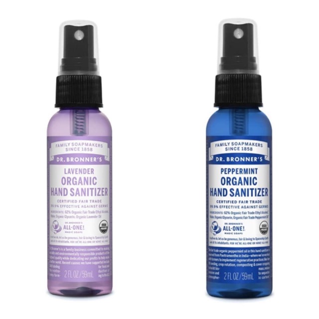 Xịt Rửa Tay Khô Hữu Cơ Dr Bronner’S