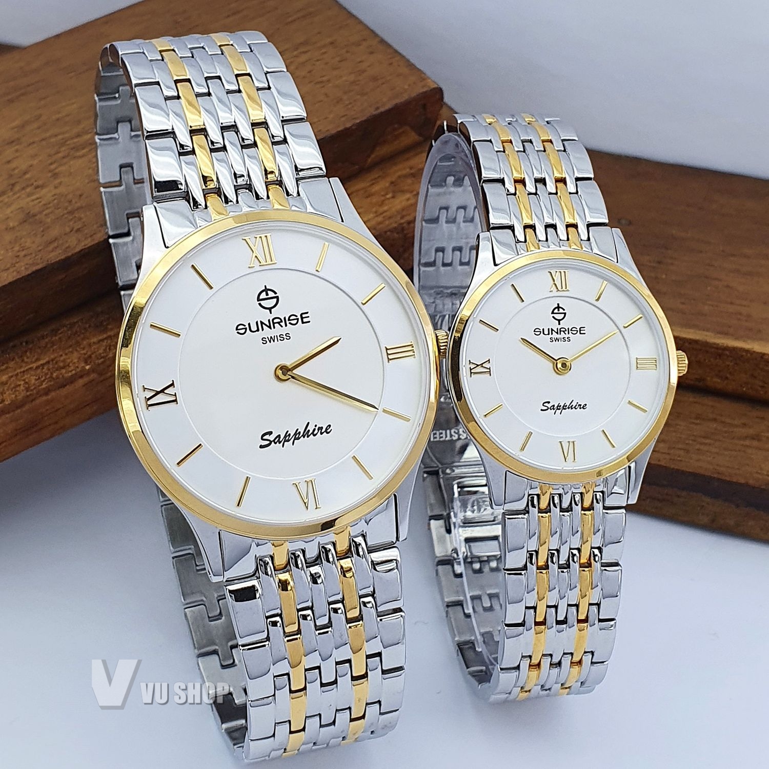 Đồng hồ đôi SUNRISE DM736SWC Siêu mỏng Chính hãng