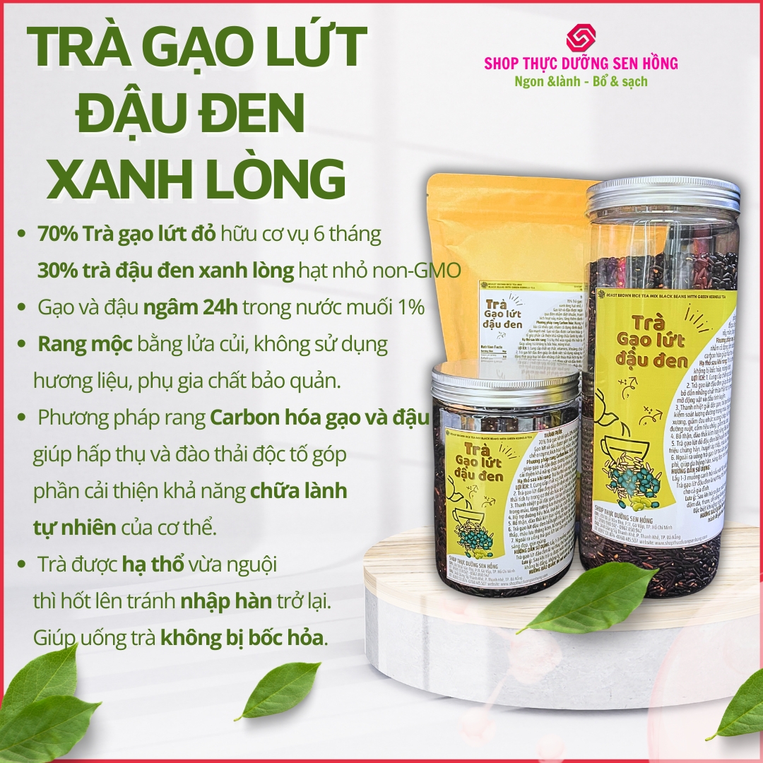 Trà gạo lứt đậu đậu đen xanh lòng (1KG) Trà rang củi theo phương pháp thực dưỡng ohsawa