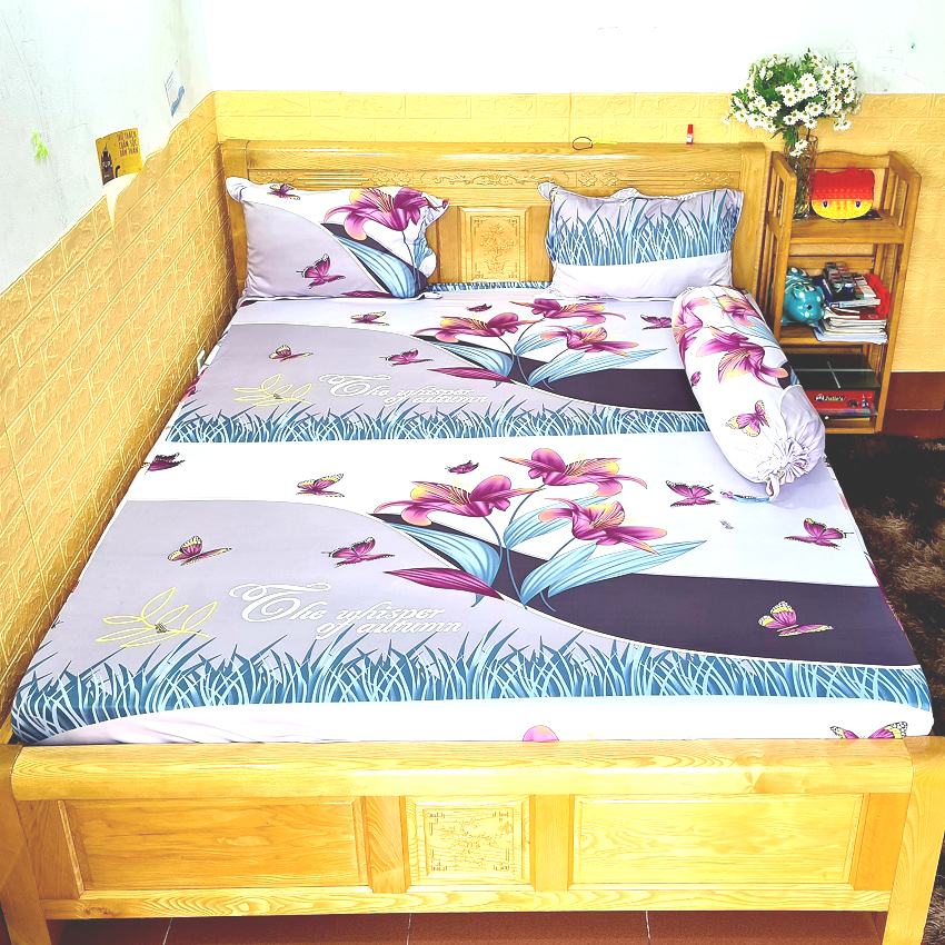 Bộ drap thun hàn quốc 4 món size 1m2/1m4/1m6/ 1m8*2m