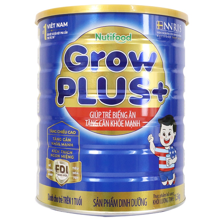 Sữa bột nutifood grow plus xanh 1,5kg
