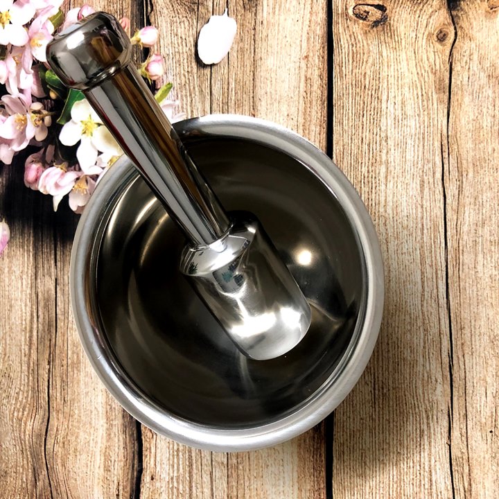 Bộ CỐI CHÀY INOX 16cm. Dụng cụ nhà bếp Chày nặng 400gr chày dùng để giã hoặc nghiền Chày cối là dụng cụ thiết yếu mọi gia đình và nhà hàng CHUYÊN NGHIỆP