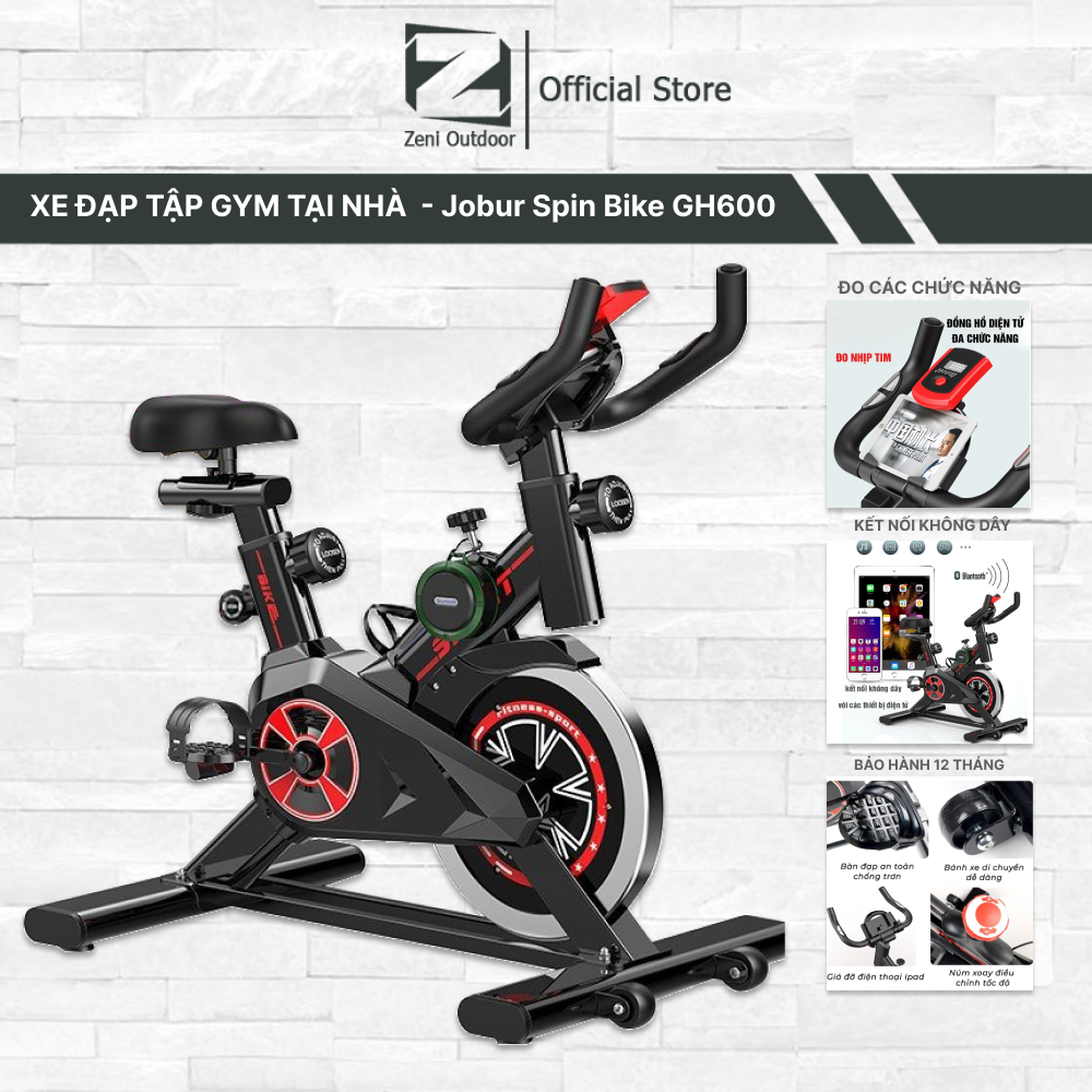 Xe Đạp Tập Thể Dục, Xe Đạp Tập GYM Tại Nhà xe đạp JOBUR SPINBIKE GH600 - Bảo hành 12 tháng, Lỗi 1 Đổ