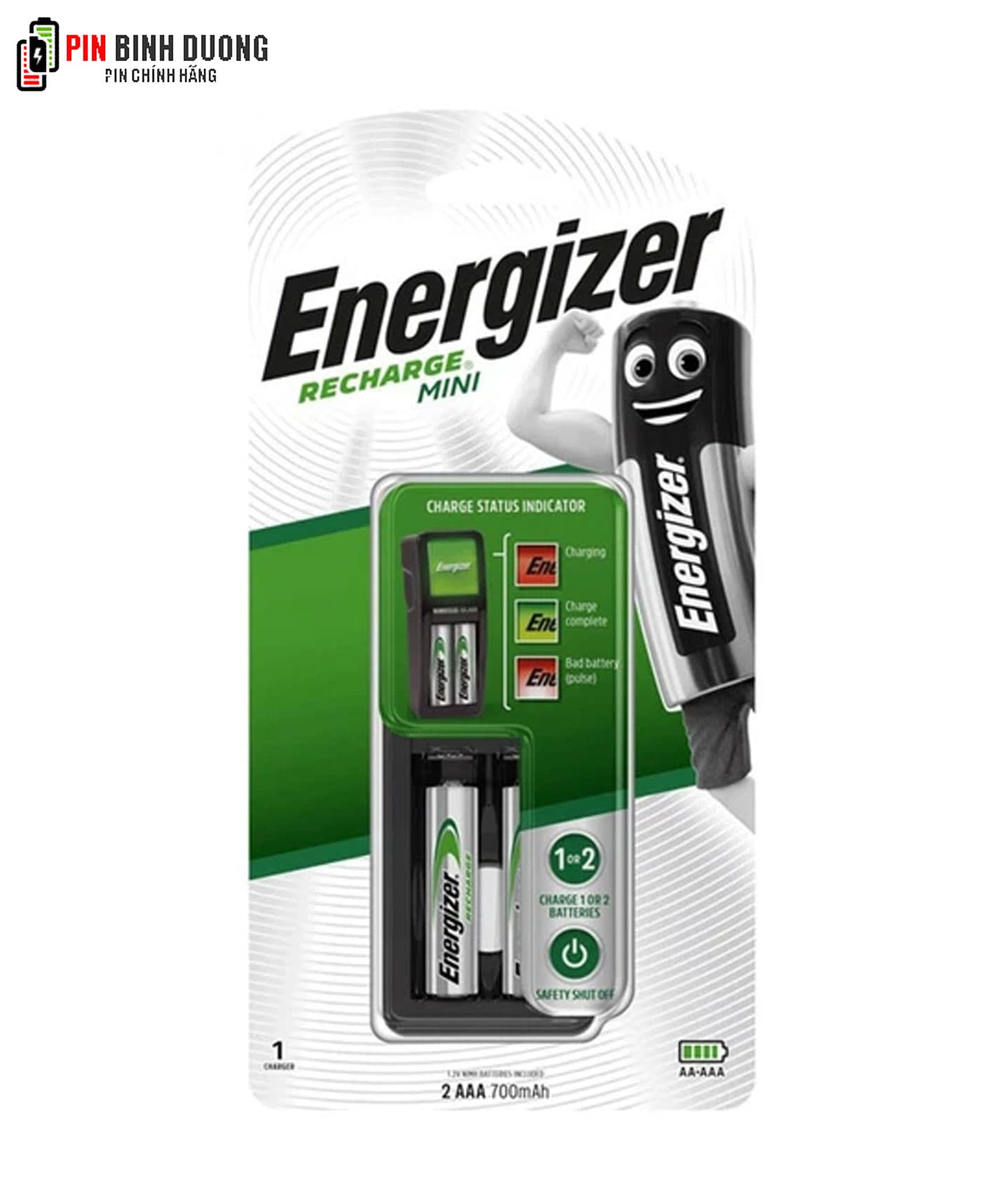 Bộ sạc pin energizer ch2pc4 _máy sạc 2 khe, sạc pin aa -aa