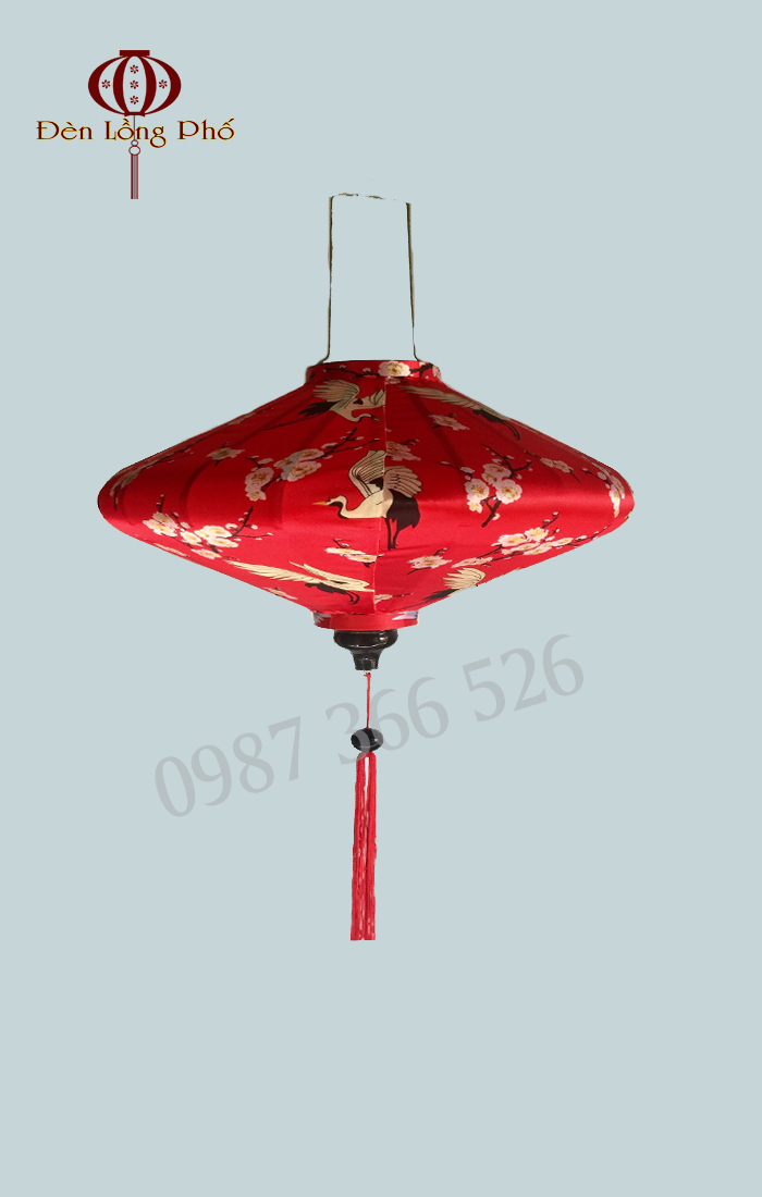 Đèn lồng Hội An in họa tiết 3D - kiểu đĩa bay - size 40 cm
