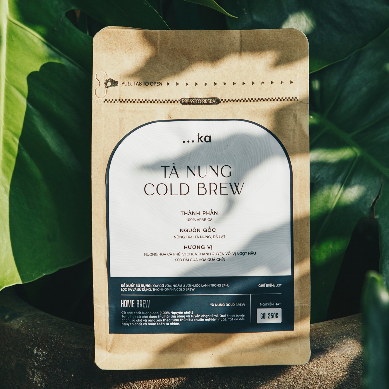 Cà phê nguyên chất tà nung cold brew, cà phê arabica đà lạt rang xay nguyên chất pha cold brew gói 250gr - kahomebrew