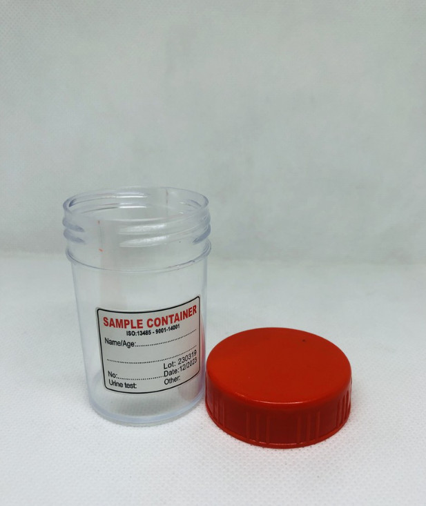 Lọ đựng mẫu bệnh phẩm lưu mẫu có nắp màu đỏ 50ml lọ đựng phân lọ ly đựng nước tiểu