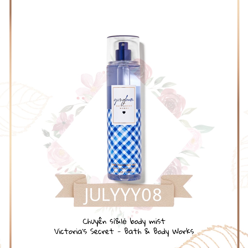 Xịt thơm có nhũ bath and body works - gingham +jɥƚÿ08+