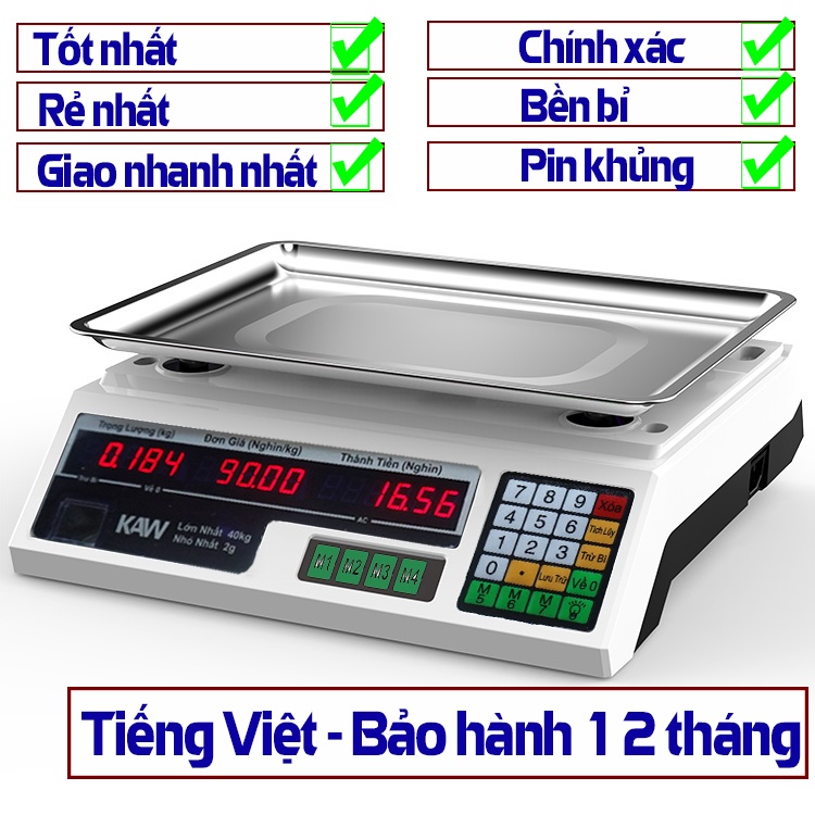 Cân điện tử 20kg, cân nạp gas điện tử, cân điện tử mini - cân điện tử tính tiền sạc pin 40kg mẫu chọn lọc, cân điện tử tính tiền 40kg bán thịt cá