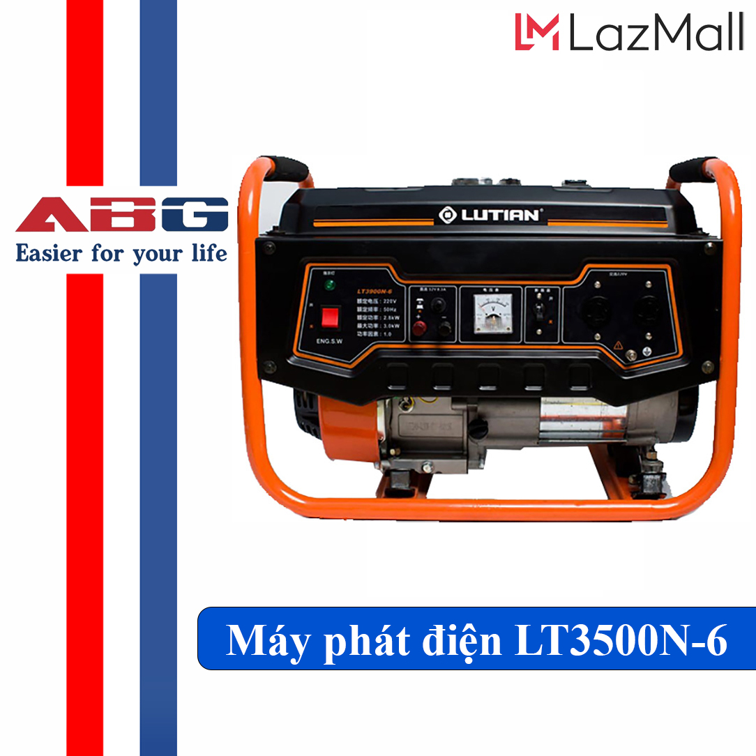 Máy Phát Điện ABG Lutian LT3500N-6 - Máy Phát Điện Chạy Xăng Công Suất 3Kw Bình Nhiên Liệu Lớn Mức Độ Tiêu Thụ Thấp Khởi Động Bằng Cách Gật Nổ Hoặc Đề