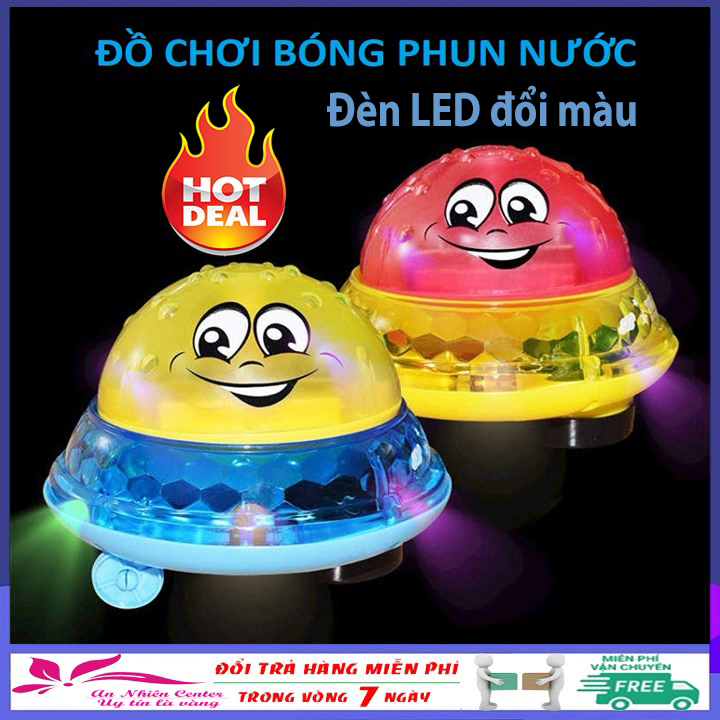 Đồ chơi bồn tắm đài phun nước phát sáng cho trẻ em hình dạng UFO, bóng phun nước phát sáng UFO, bóng nhạc nước, bóng nước UFO