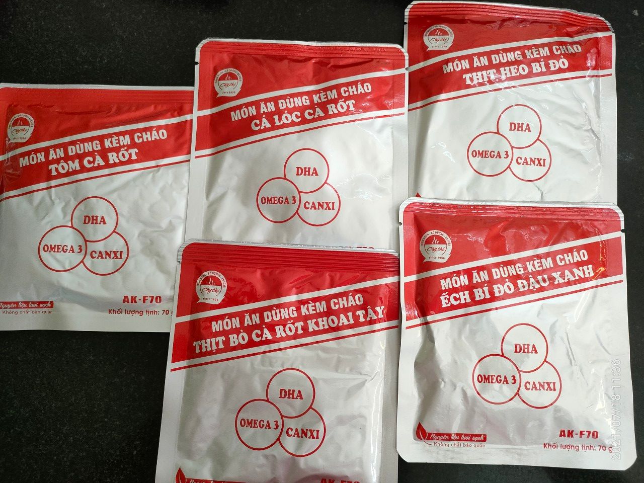 Combo 05 gói Thức ăn kèm cháo