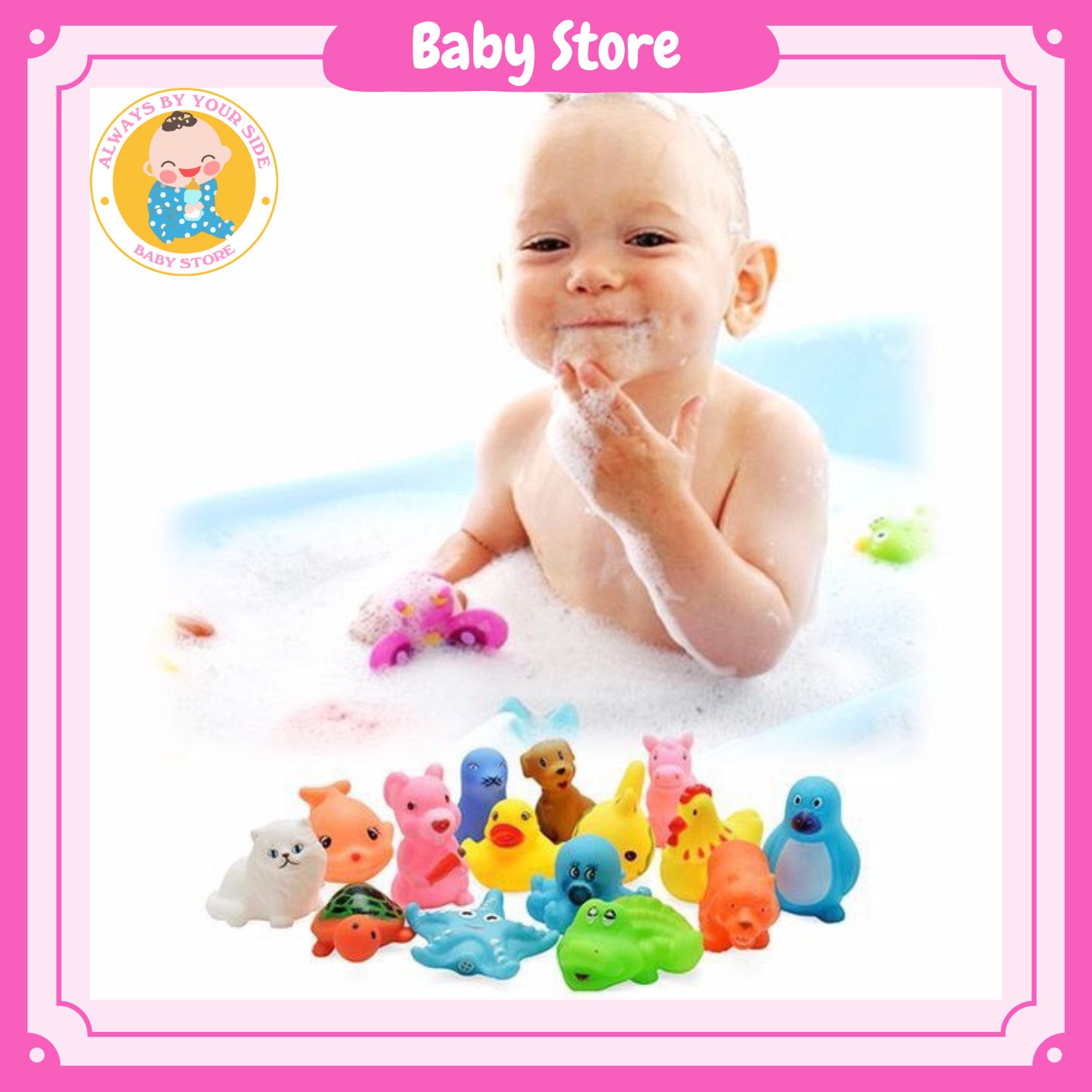Đồ chơi chip chip thả bồn tắm hình con thú phát tiếng kêu vui nhộn cho bé