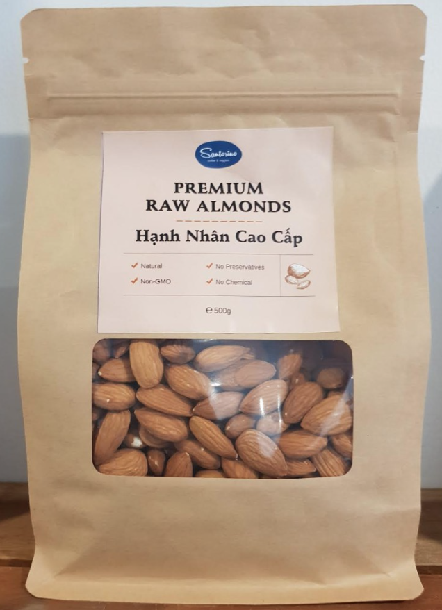 Hạt nhân tươi nhập khẩu 500g - Raw almonds