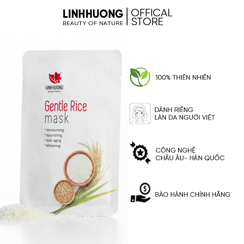 5 Mặt nạ gạo Linh Hương Mặt nạ giấy dưỡng da cấp ẩm ngăn ngừa mụn đầu đen, chống lão hóa 5g