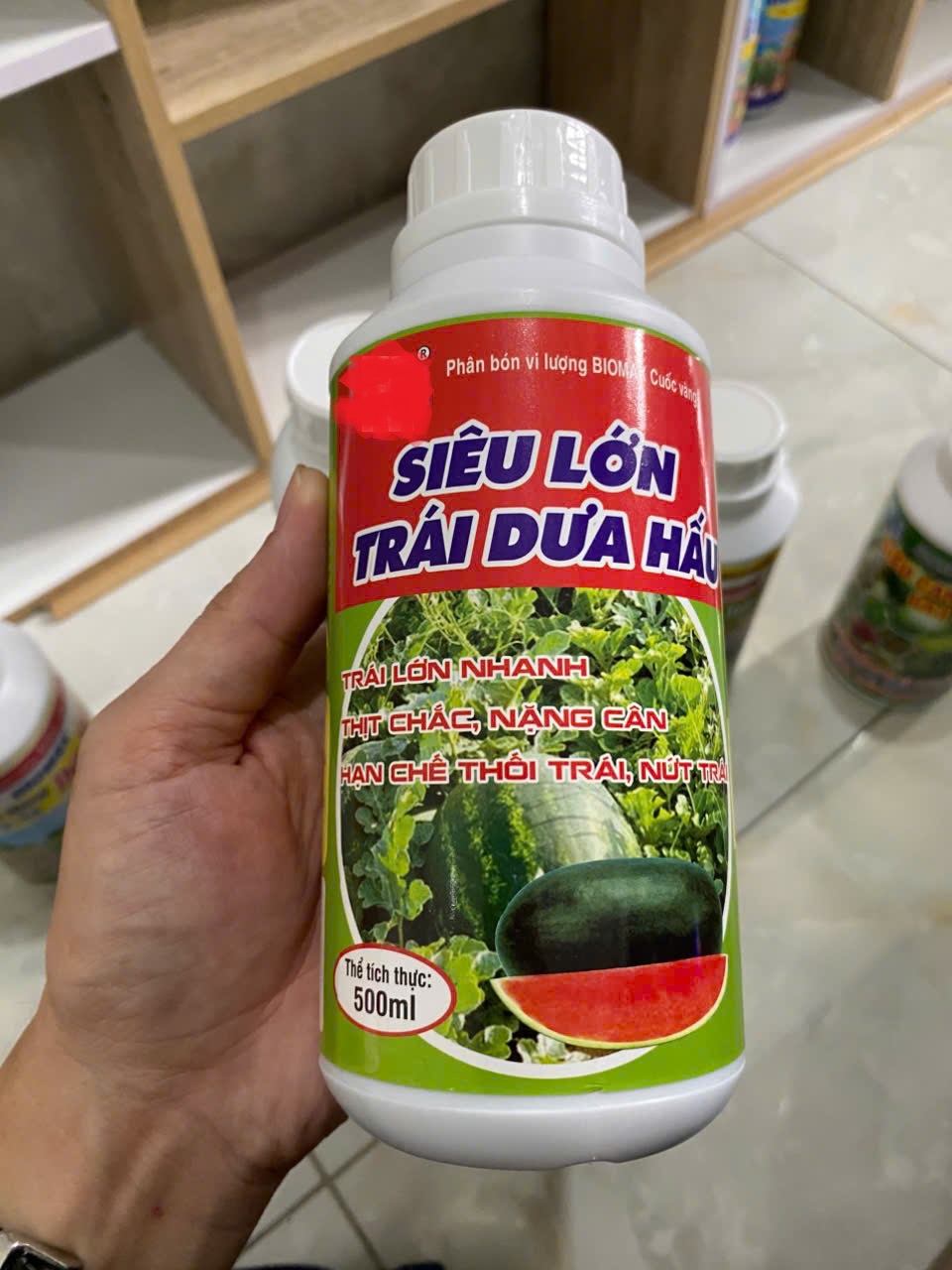 Biomax Super Large Watermelon Foliar Fertilizer 500ml – Makes Large Fruits Grow Quickly, Makes Fruit Firm, Sweet, and Prevents Fruit Cracking Giá  86,600 Đồng*Miễn phí vận chuyển