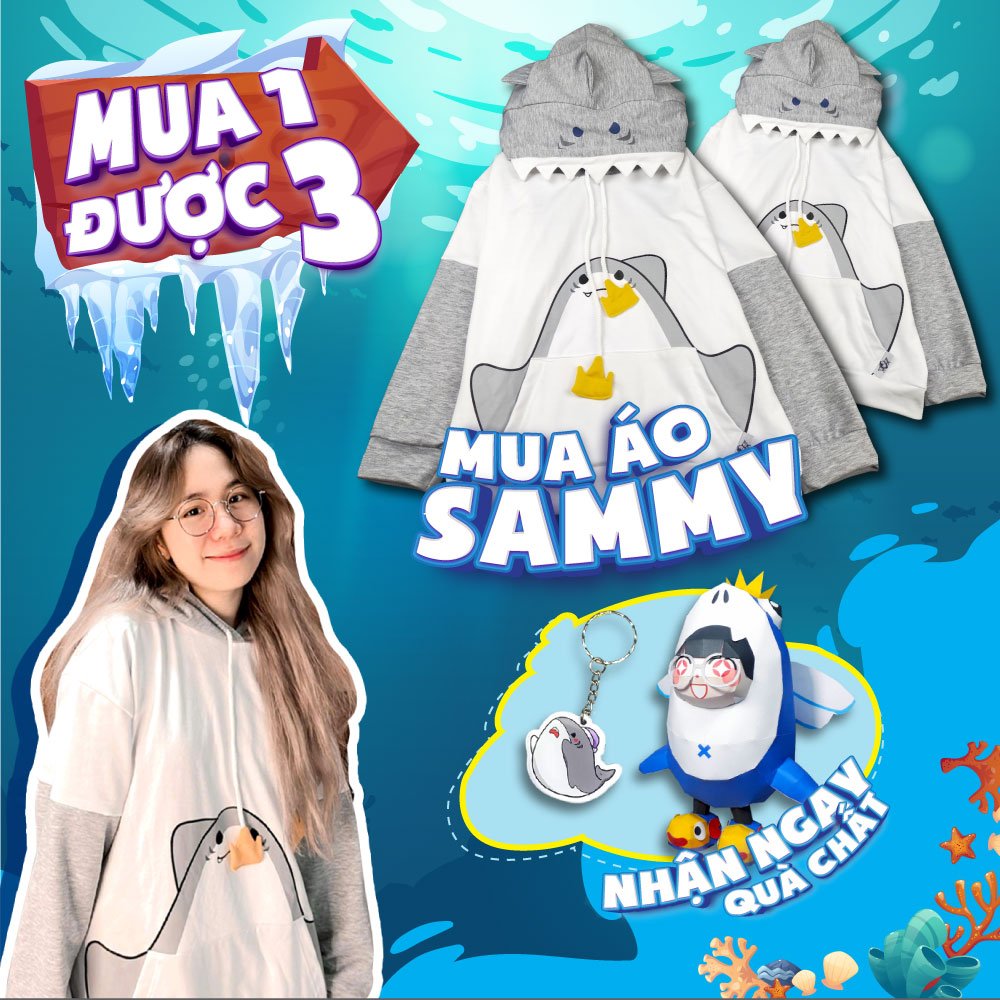 Áo hoodie Sammy chất liệu nỉ  (Tặng kèm móc khóa)