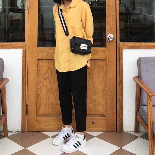 Quần kaki baggy nữ xoắn gấu