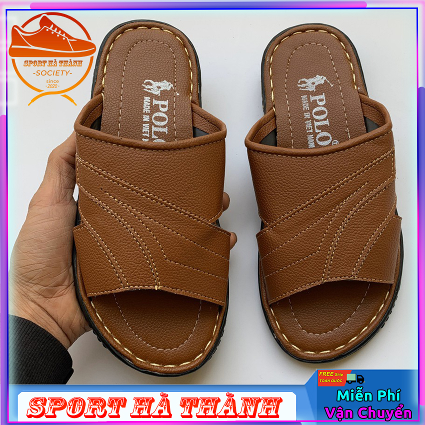 Dép Nam xăng đan Bản Ngang Polo đế khâu bền đẹp (Có 2 Màu), Dép Dành cho Trung Niên phong cách Thời Trang Nam SPORT HÀ THÀNH