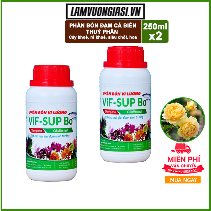 Bô 2 Phân bón Đạm cá biển tươi Thuỷ phân hữu cơ Lavamix 250ml- Cây khoẻ, rể khoẻ, siêu chồi và hoa