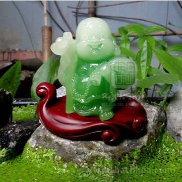 Tượng phật di lặc chiêu tài màu vàng / xanh - phong thủy thịnh vượng