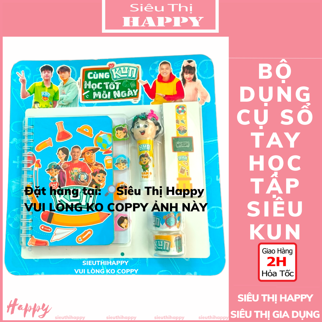 Bộ dụng cụ sổ tay học tập siêu Kun 6 món