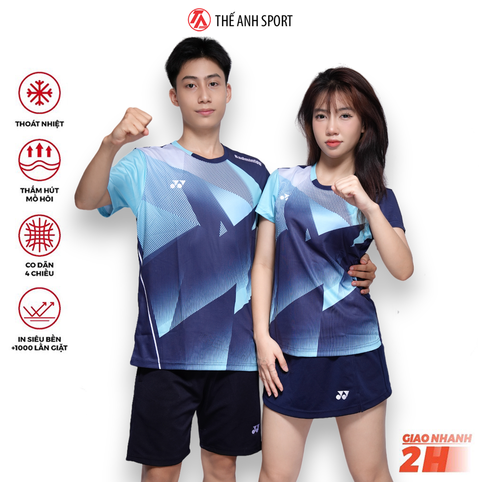 [Hoàn tiền MAX] Áo Cầu Lông Mới, Badminton Nam Nữ Size M L XL XXL (BAD)