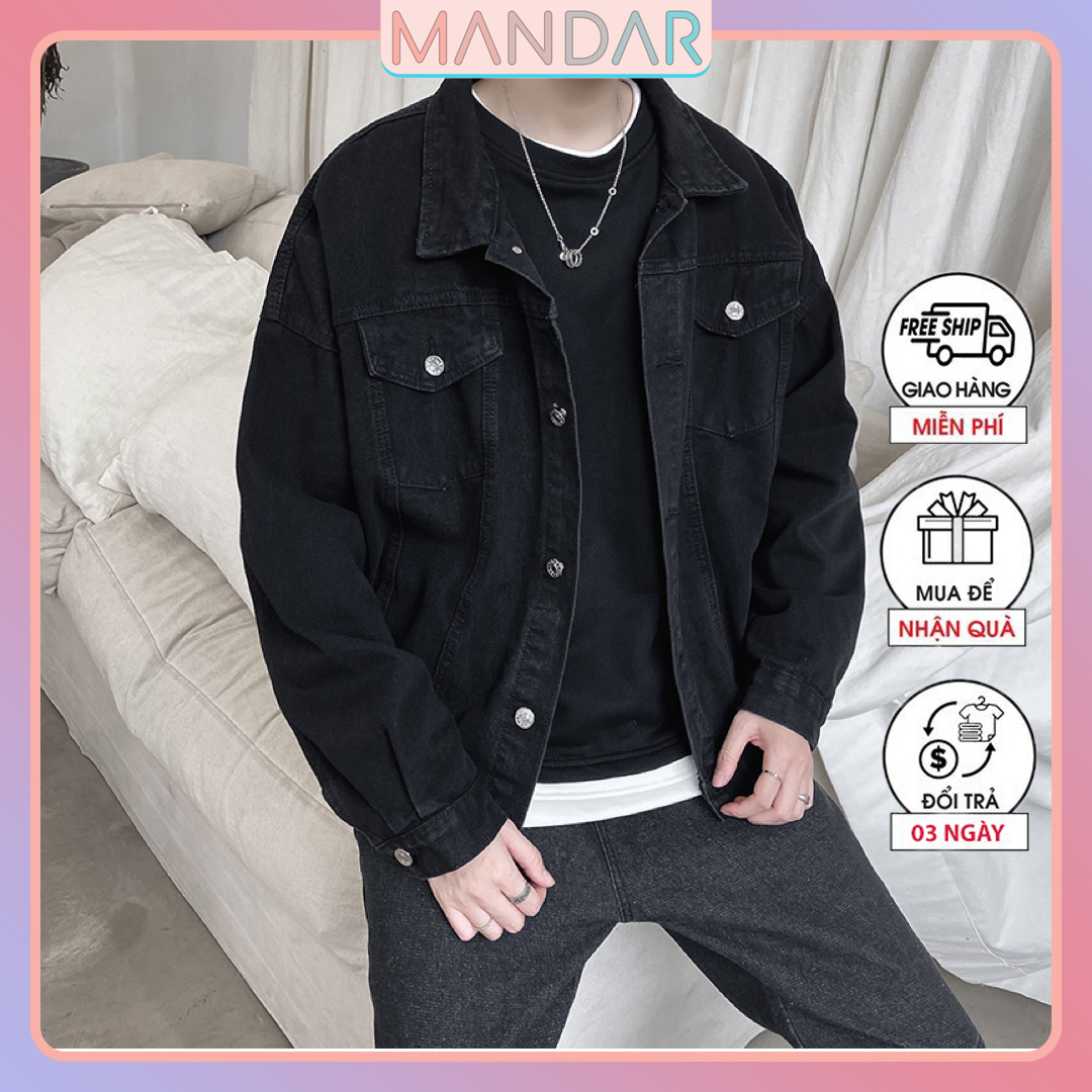 Áo khoác jean nam hàn quốc form rộng đẹp ngầu cao cấp thời trang unisex - Mandar