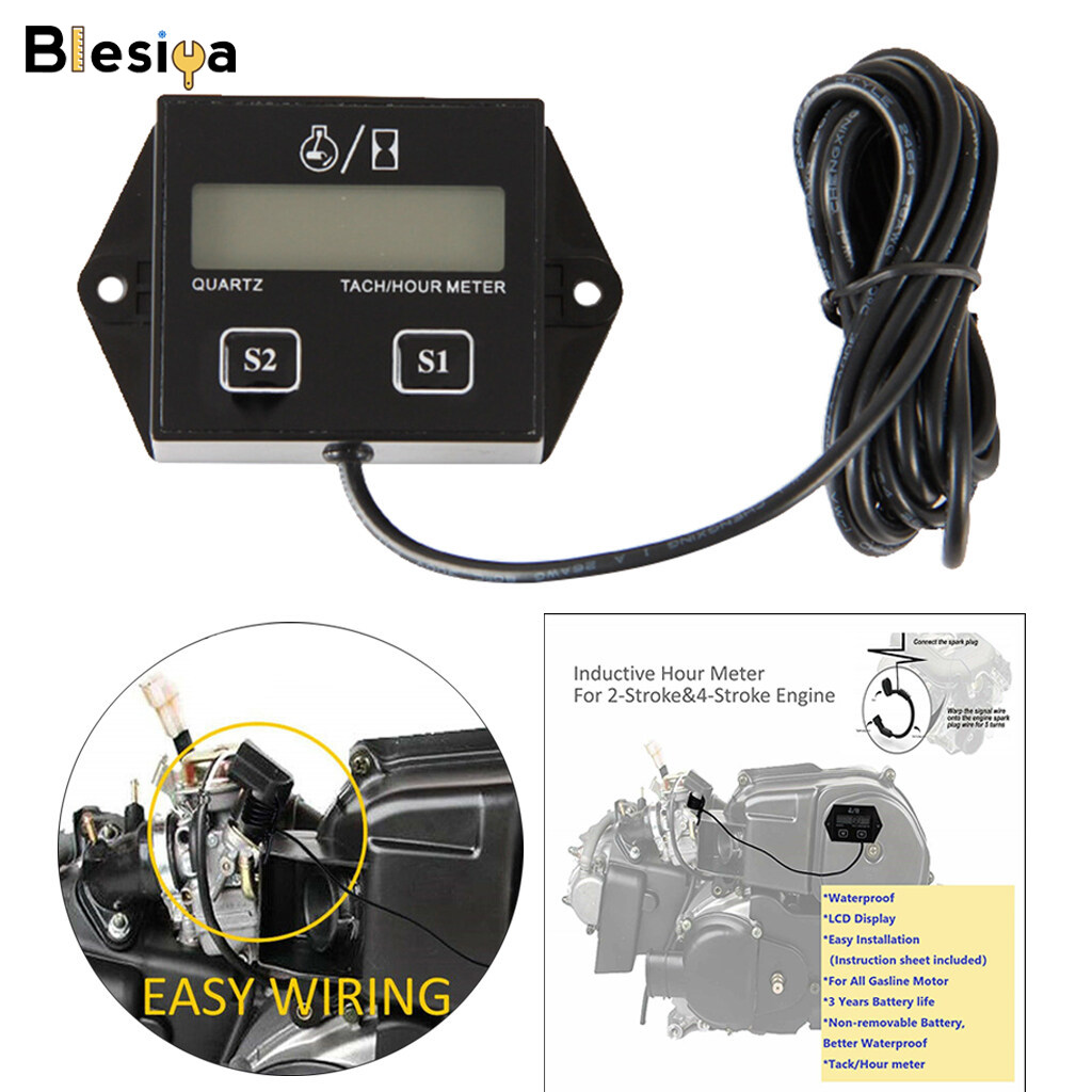 Blesiya máy đo tốc độ đồng hồ đo tốc độ rpm kỹ thuật số màn hình lcd cho xe đạp xe máy thuyền