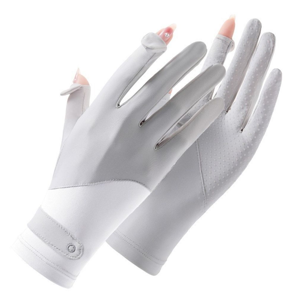 Găng Tay Chống Nắng UPF50+ Chống Tia UVA UVB Mỏng Nhẹ Thun Lạnh Thoáng Khí Chống Trượt Lái Xe Mở Đầu Ngón Tay Cảm Ứng - 6