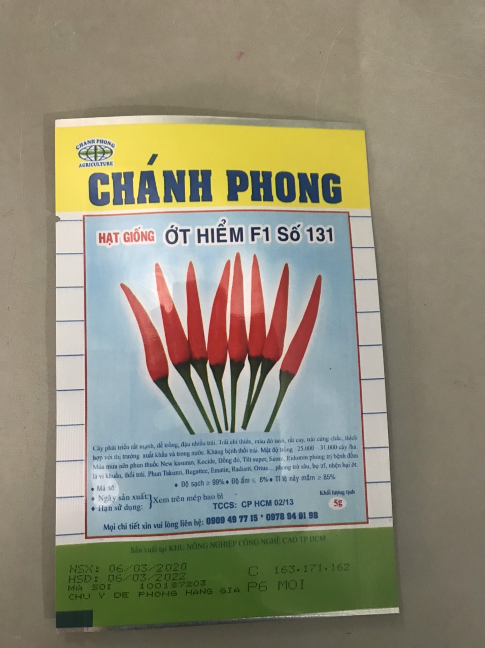 Hạt giống ớt hiểm f1 số 132