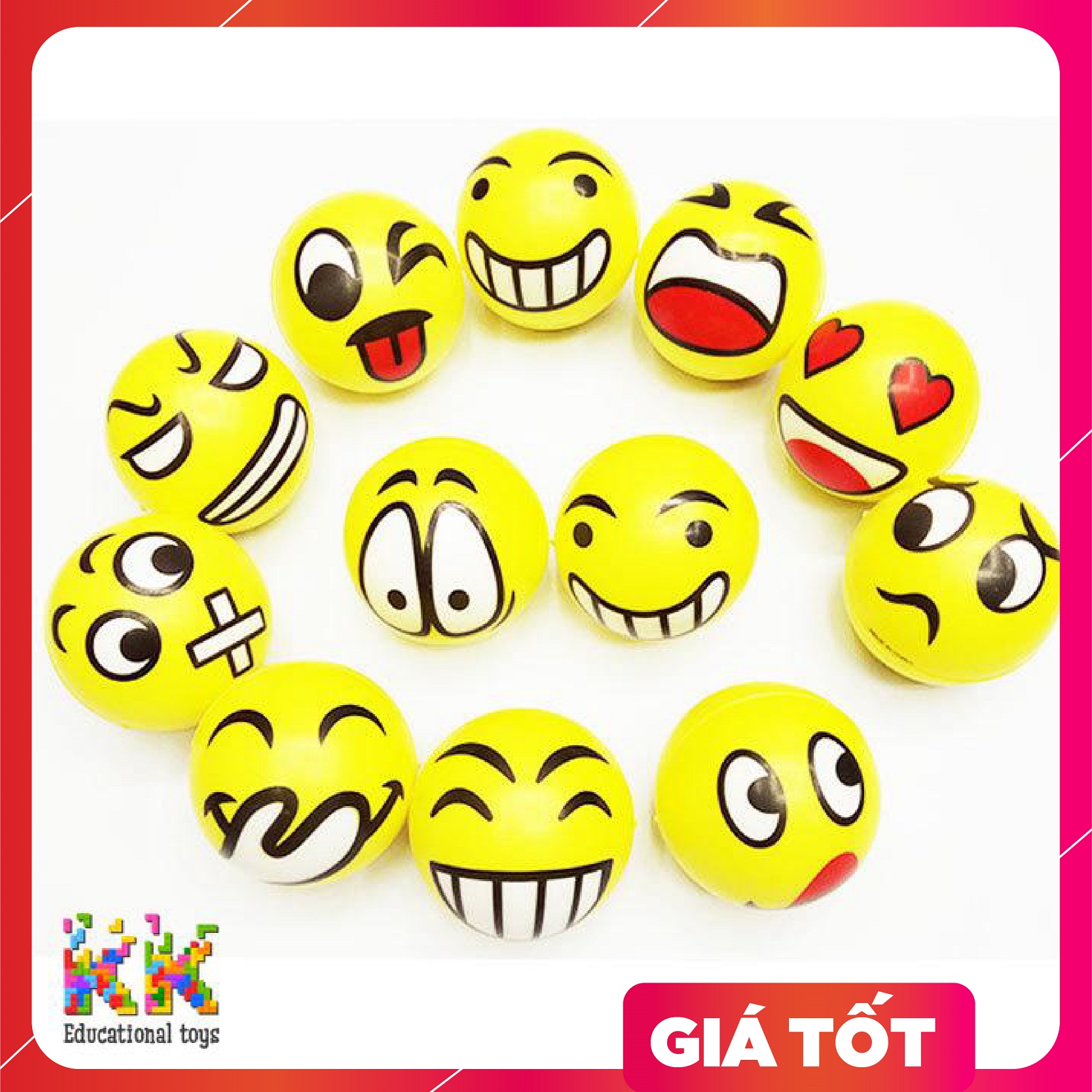 Giáo cụ dạy học: Bóng đàn hồi hình mặt cười - KK store