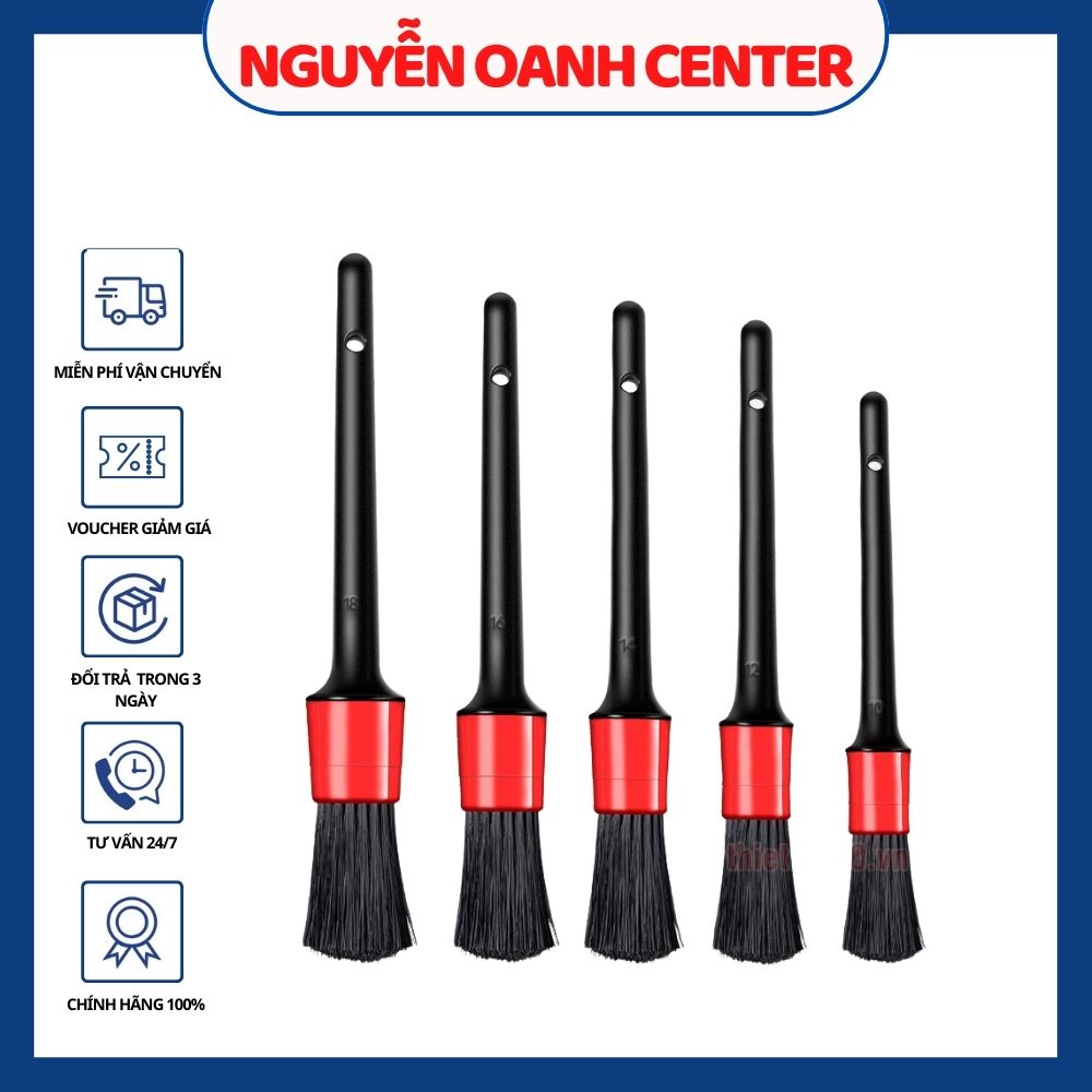 Bộ 5 cây cọ vệ sinh rửa xe ôtô, cọ rửa nội thất, khoang máy, mâm xe