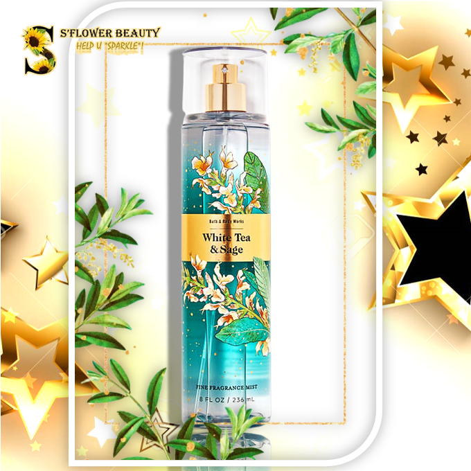 White tea & sage | xịt thơm nước hoa toàn thân bath & body works fine fragrance mist