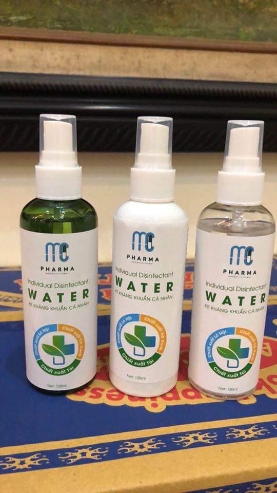 Nước xịt rửa tay khô sát khuẩn, xịt khử trùng cá nhân Individual Disinfectant WATER chai lớn 60ml