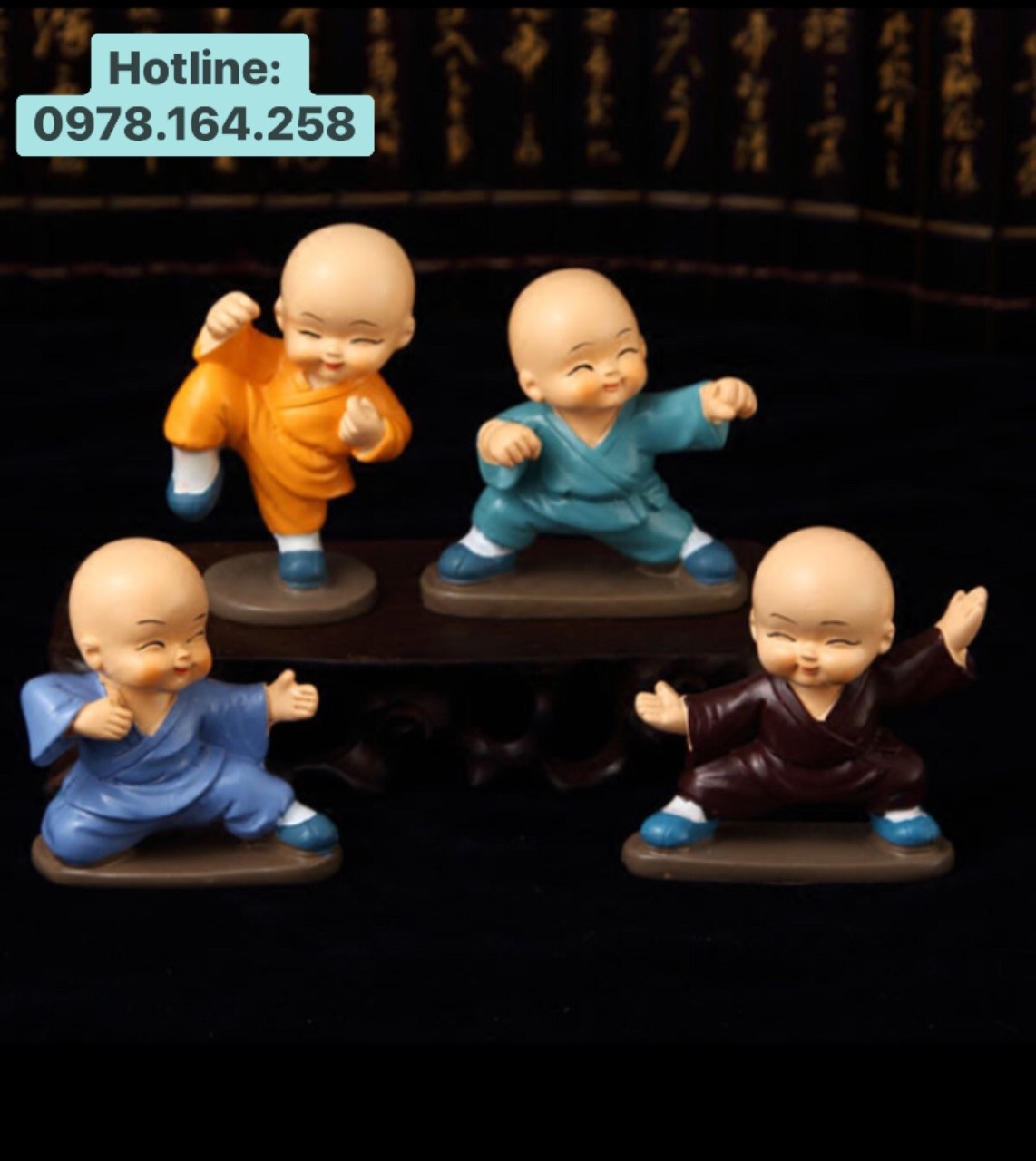 Bộ tượng 4 chú tiểu tập võ - vo04