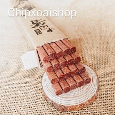 10 đôi đũa gỗ đàn hương đỏ cao cấp gỗ thuần khiết không sơn không tẩm