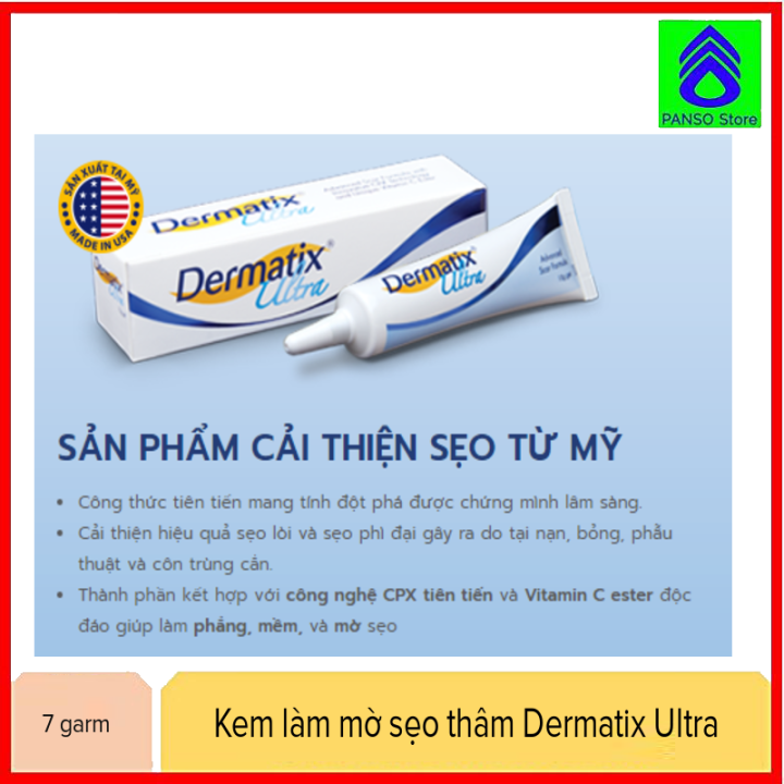 Kem Dermatix Ultra hỗ trợ xóa thâm sẹo- Kem làm mờ sẹo thâm, sẹo lồi, sẹo rỗ lâu năm - chính hãng của Mỹ [PANSO Store]
