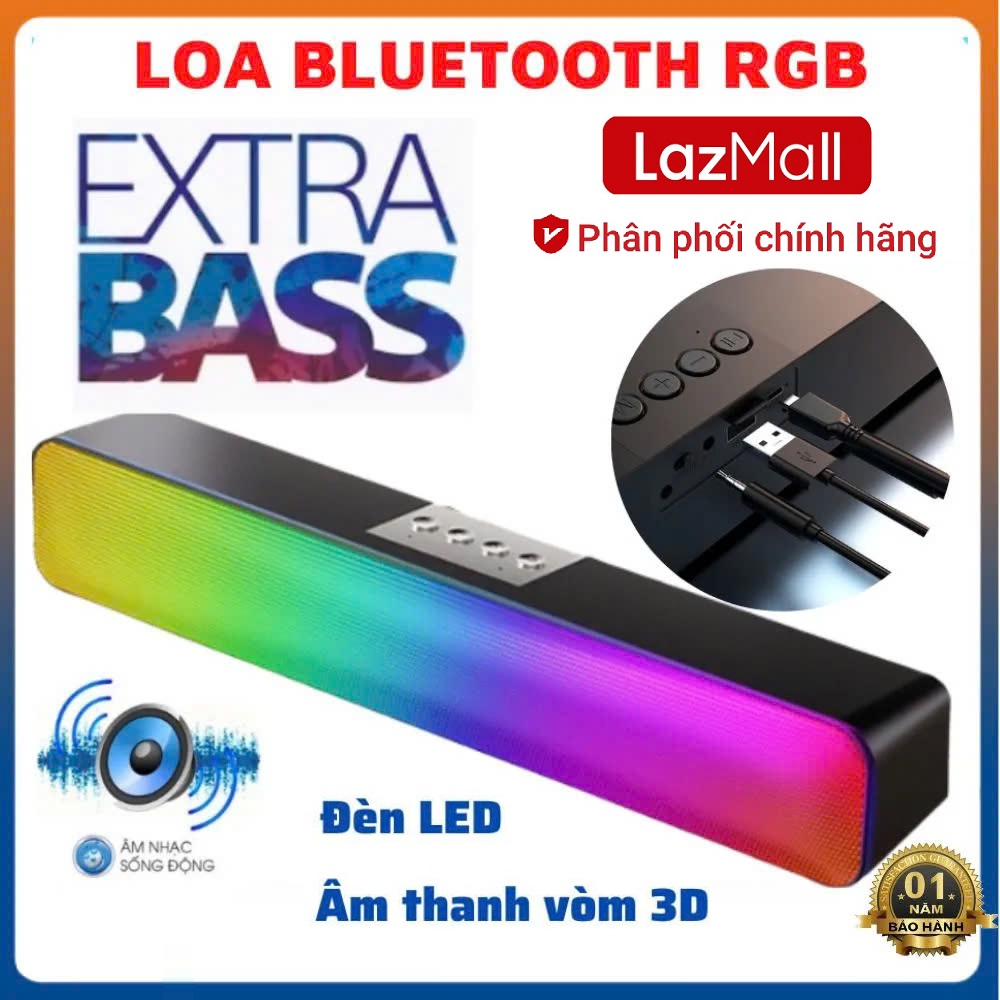 Big Sale Up To 50% LazMall - Vietnam Loa Nhập Xịn USA (Mỹ) Loa Thanh Soundbar Bluetooth Không Dây Led RGB Simetech KQ-07B Loa Máy Vi Tính Pc Gaming Nghe Nhạc Cực Hay Âm Thanh Cực To Bass Mạnh