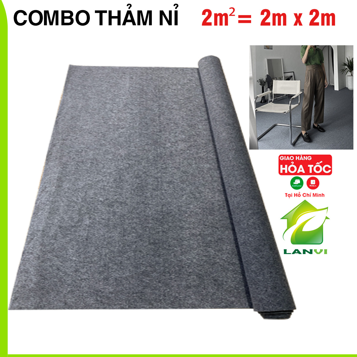 Thảm trải sàn nỉ thảm lót sàn nhà trải phòng decor nhà, dày 3mm, khổ 2m x 1m
