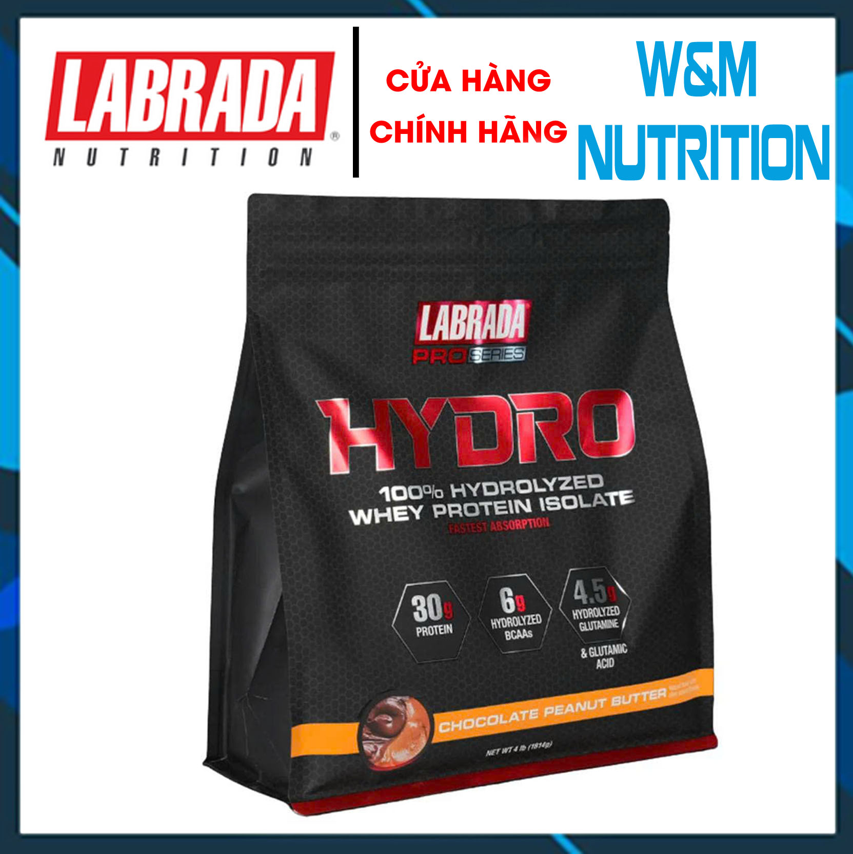 Whey Thủy Phân Labrada Hydro Whey 4lbs VANI – Ít Béo, Dễ Tiêu Hóa