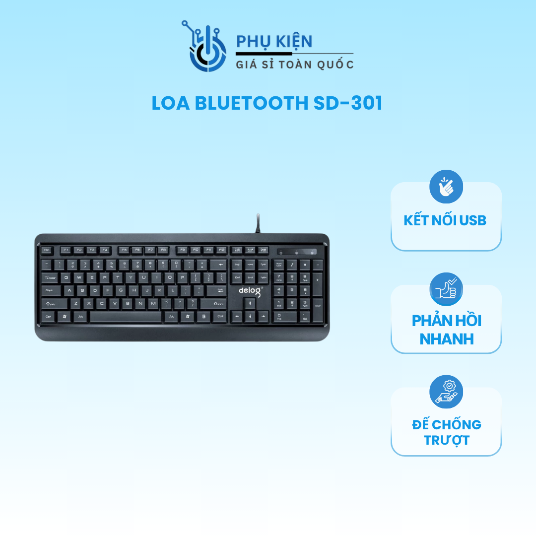 Bàn Phím Có Dây Chính Hãng DEIOG DY-803S – Bàn Phím USB Full Size 104 Phím – Gõ Êm, Độ Bền Cao – Tương Thích PC, Laptop, Windows