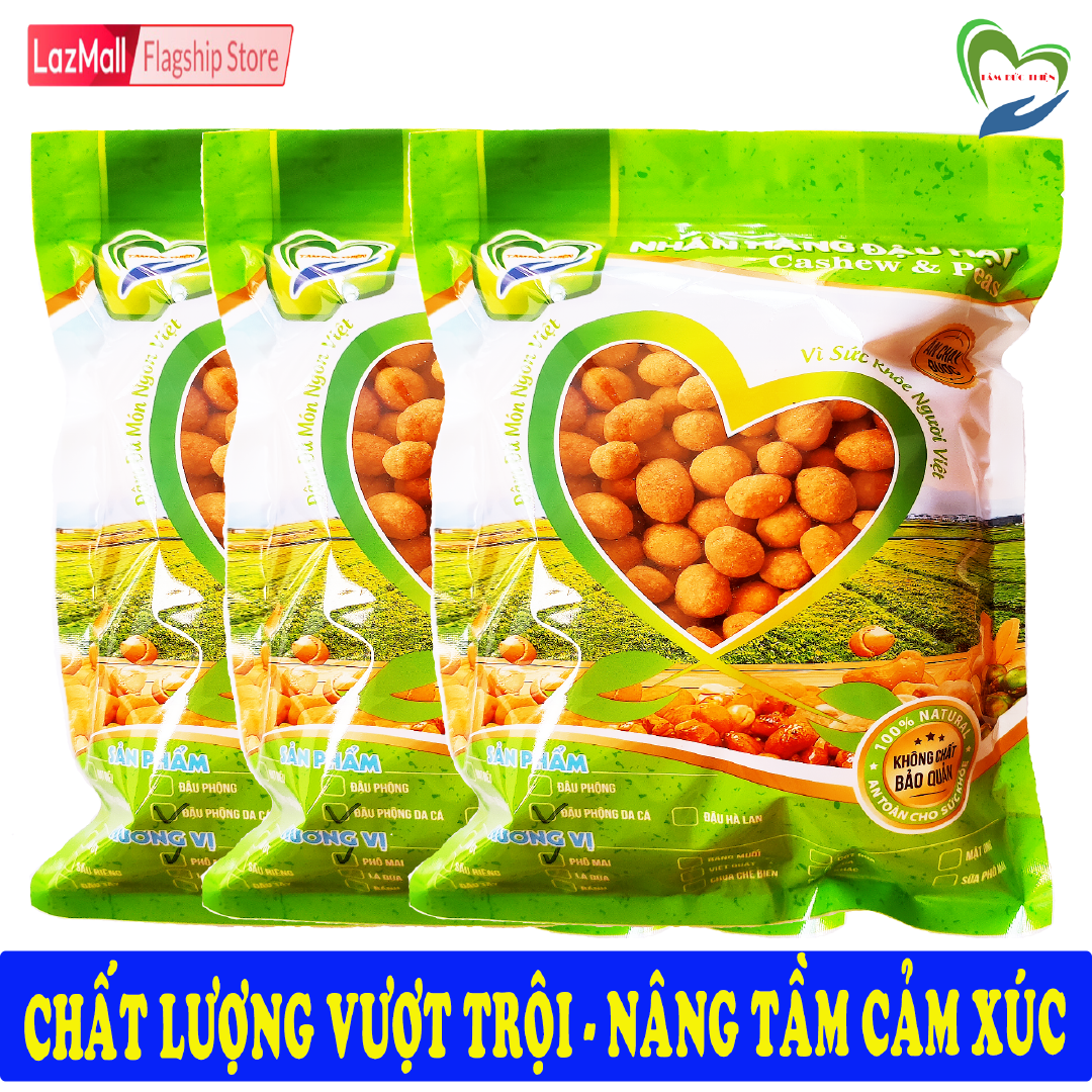 Combo 1K500GR Đậu Phộng da cá phô mai Tâm Đức Thiện 3 túi 500gr thực phẩm đóng gói đóng hộp ăn liền đồ ăn vặt lazada bánh kẹo quà tết